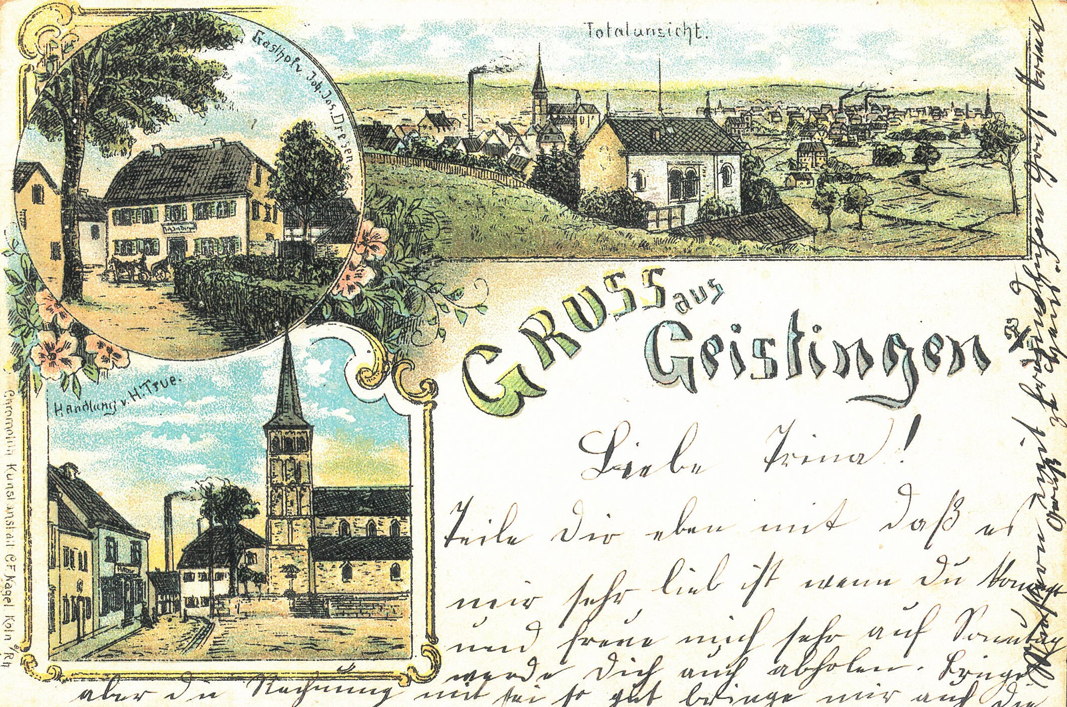 Postkarte mit Schornstein